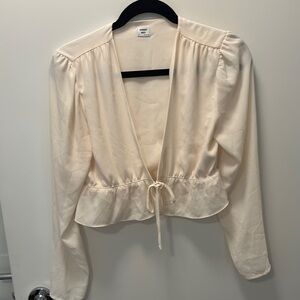 Sunday Best Cream Long Sleeve Blouse